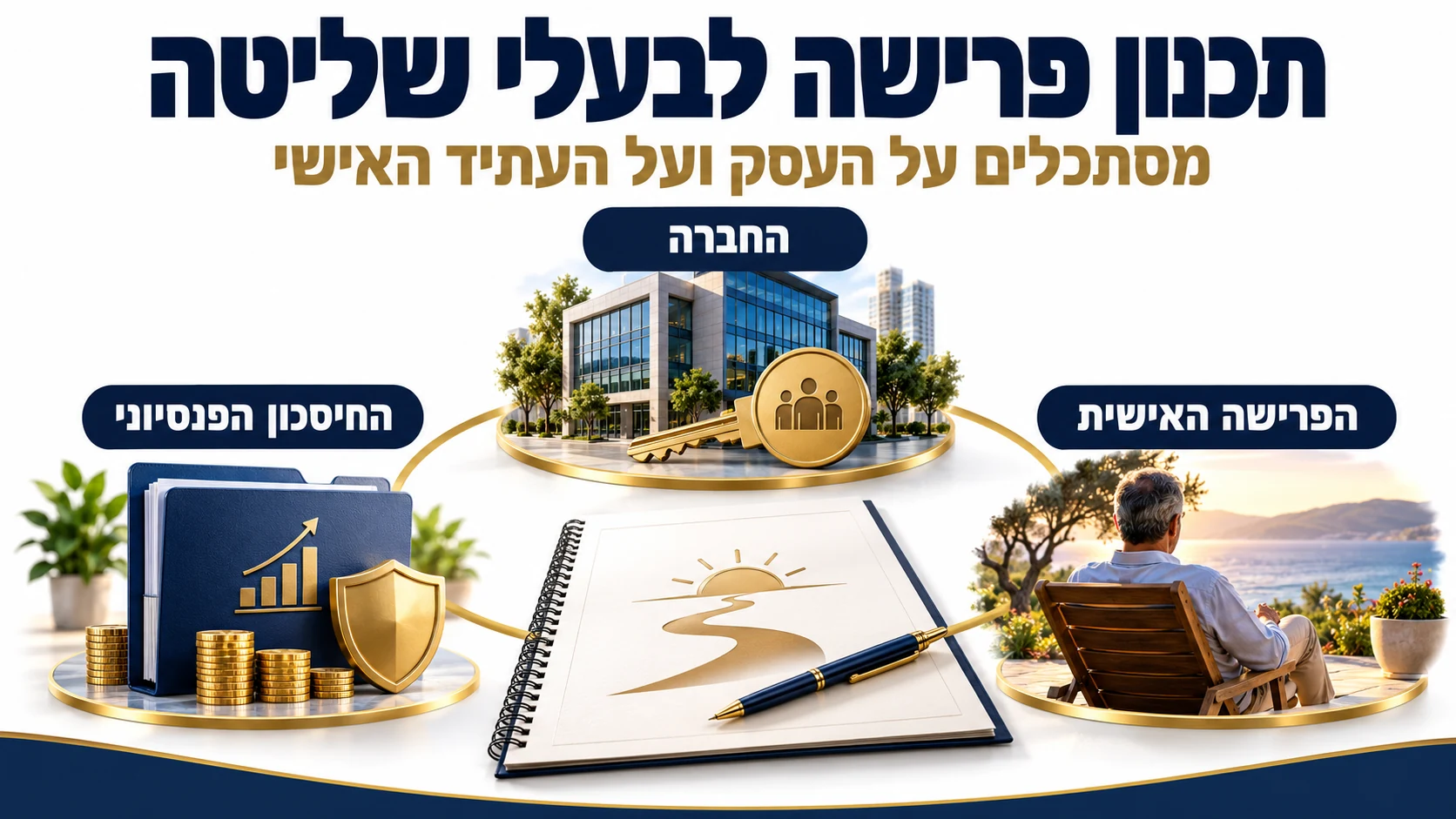תכנון פרישה לבעלי שליטה המשלב חברה, חיסכון פנסיוני ופרישה אישית
