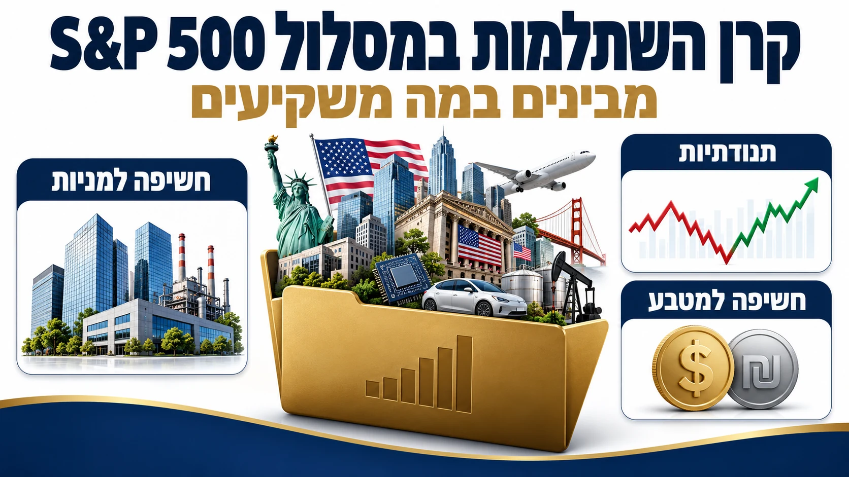 קרן השתלמות במסלול S&P 500: חשיפה למניות, תנודתיות וחשיפה למטבע