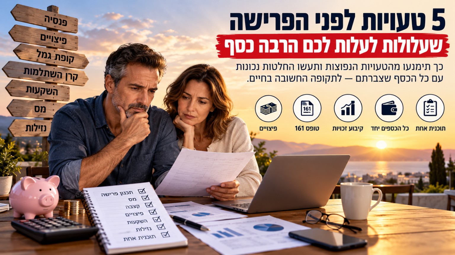 5 טעויות לפני הפרישה ותכנון פרישה נכון